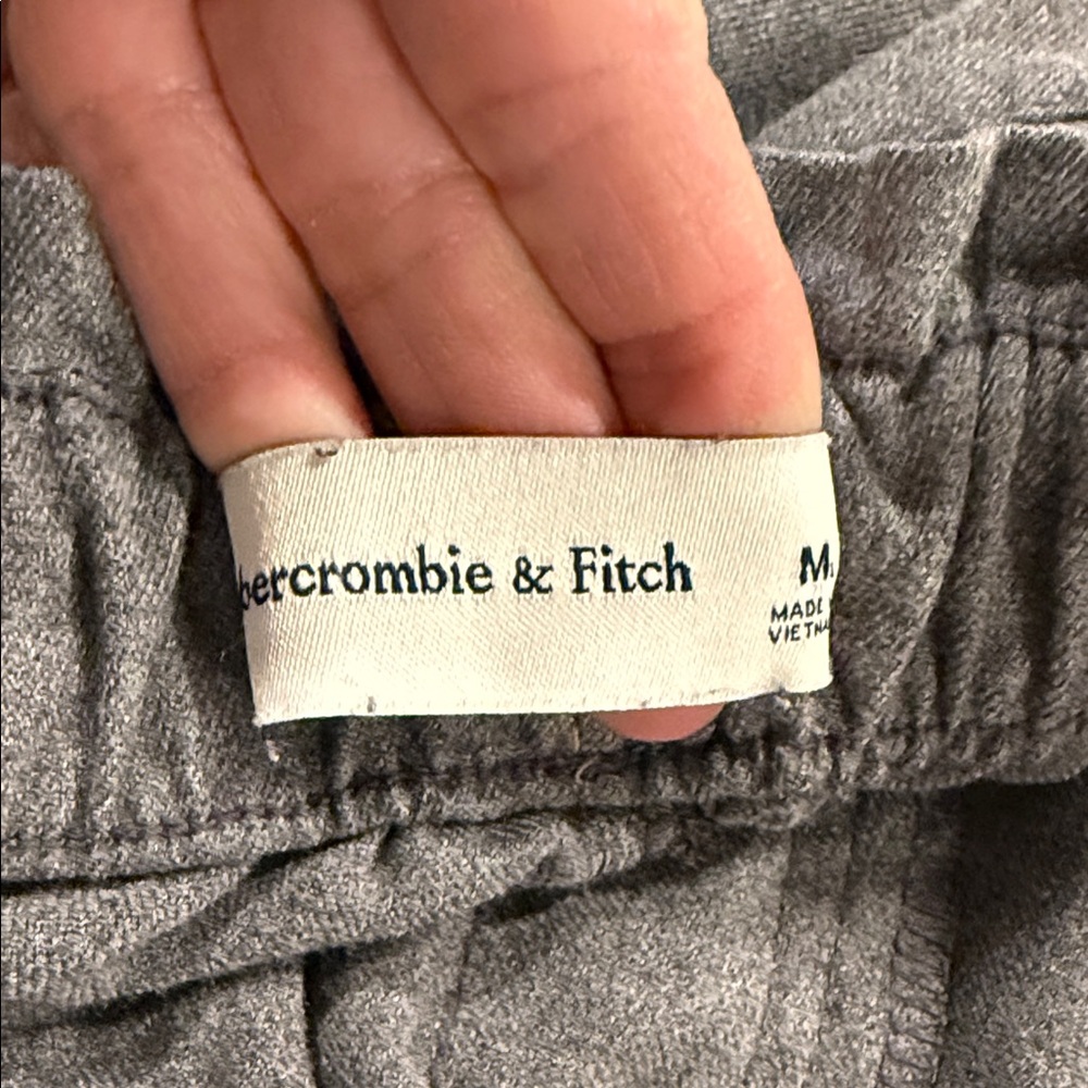 Abercrombie & Fitch Gray Pull On Business Casual Elastic Waist Dress Pants SizeM - Picture 7 of 13